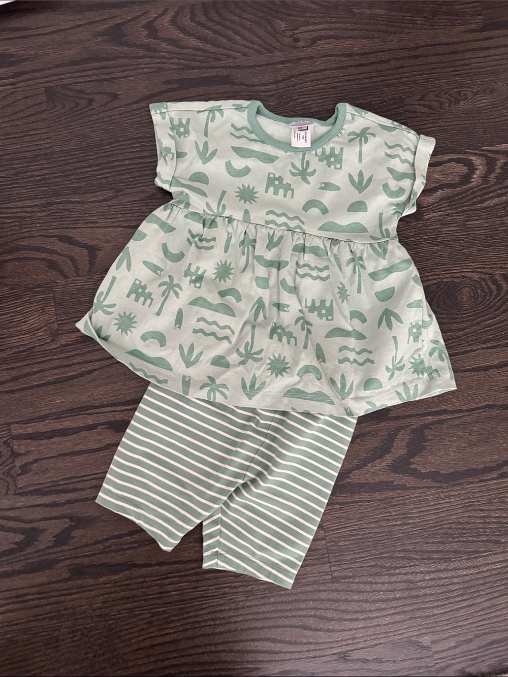 Hanna Andersson Mint Green Patterned Girls Set